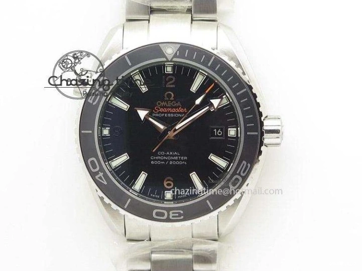 0208 EyeCatching Planet Ocean Professional Ceramic Bezel 45.5mm 1:1 VSF Best Edition Silver Markers on SS Bracelet A8500 Super Clone 8050